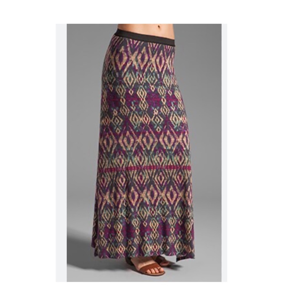 Free People Sashaying Slub Skirt in Slate Combo Size